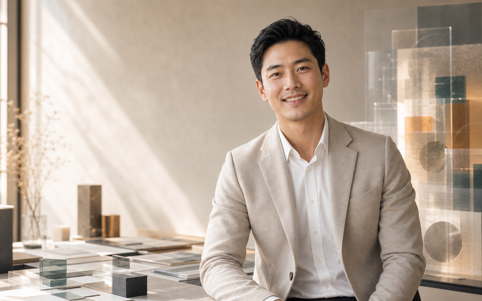 Warm technology portrait for personal brand