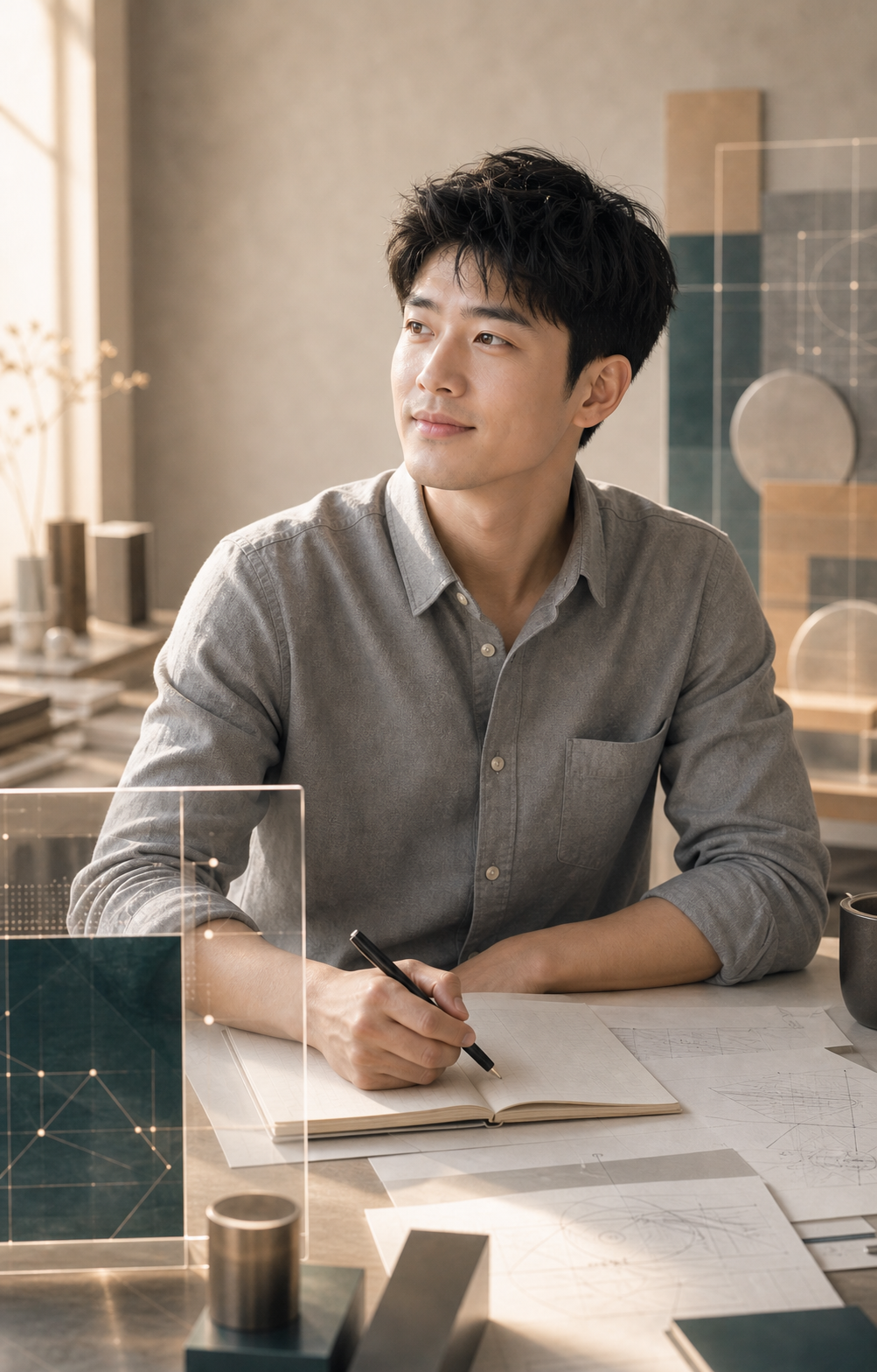 Warm technology narrative portrait